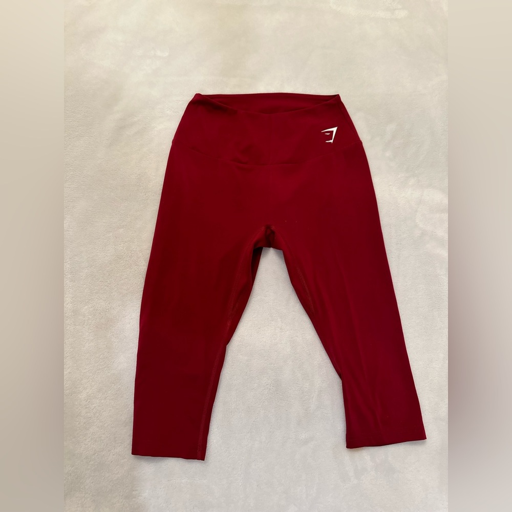 Gymshark Training Cropped Leggings - Burgundy Red